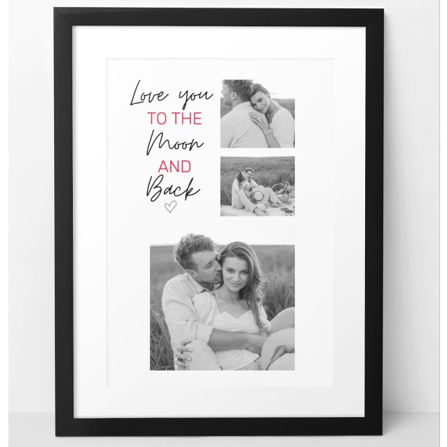 Poster Colagem Foto Do Casal E Citação Romântica Na Lua (Criador carregado)