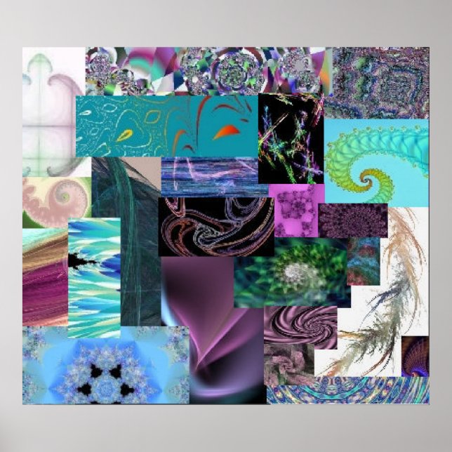 Pôster Colagem Fractal—Impressão Braid (Frente)