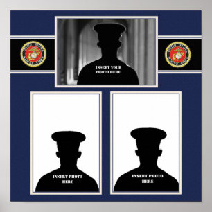 Poster Colagem marinha da foto do álbum de recortes