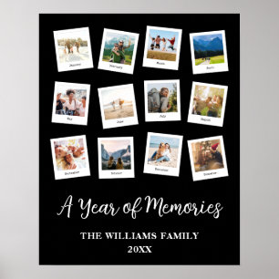 Poster Colagem Mensal de Fotografias de Ano da Família de