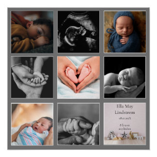 Pôster Colagem Moderna 8 - Preto com Molduras Cinza