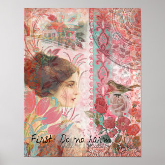 Pôster Colagem Molhada Feminina - Primeiro Não Prejudice