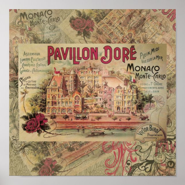 Pôster Colagem Monte Carlo, Rico de Mônaco (Frente)