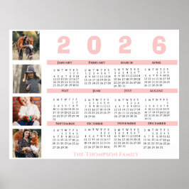 Poster Colagem Multifoto da Família de Calendários 2025