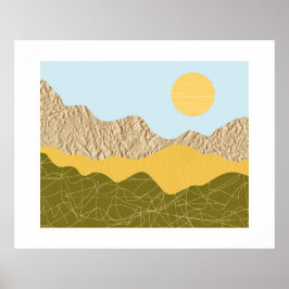 Poster Colagem Paisagem Abstrata