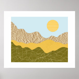 Poster Colagem Paisagem Abstrata