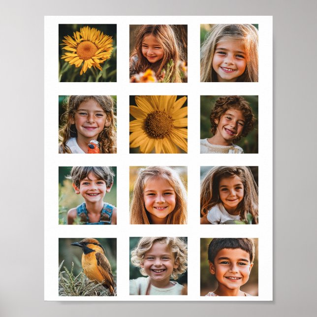 Poster Colagem personalizada de 12 fotos (Frente)