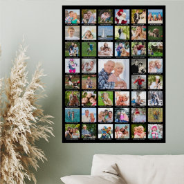 Poster Colagem Personalizada de 45 Fotos com Legendas Pre