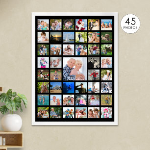 Poster Colagem Personalizada de 45 Fotos Cor Personalizad