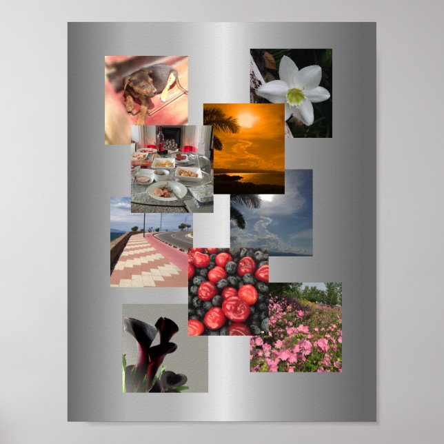 Pôster Colagem Personalizada de 9 Fotos  (Frente)