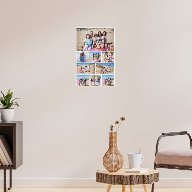 Poster Colagem personalizada de 9 fotos (Sala de Estar 3)