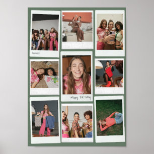Poster Colagem Personalizada de 9 Fotos Polaroid em Impre