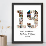 Poster Colagem Personalizada de Fotos 19, Número de Anive<br><div class="desc">Comemore o marco do seu adolescente no 19º aniversário com este poster de colagem de fotos número 19 personalizado. Este presente personalizável é uma maneira perfeita de mostrar as memórias de precioso do primeiro ano do seu filho. O poster apresenta uma colagem de fotos capturando aqueles momentos especiais, e pode...</div>