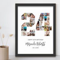 Colagem Personalizada de Fotos do 24º Aniversário