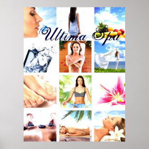 Poster colagem personalizável de fotos de spa e beleza