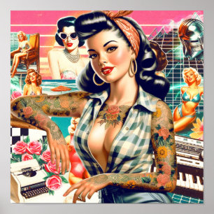 Poster Colagem Pin-up Retroativa