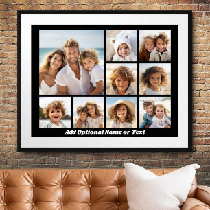 Poster Colagem Quadrada de Fotos Preto 9 - com script bra