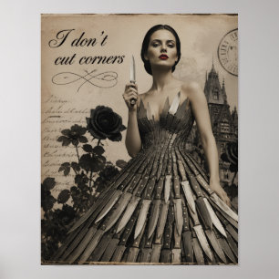 Poster Colagem Surrealista 'Eu Não Dou Volta'