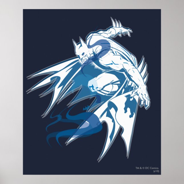 Pôster Colagem Tonal de Água Batman (Frente)