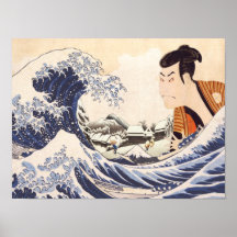 Colagens Ukiyoe da Onda do Excelente