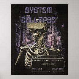 Poster Colapso do Sistema - Streetwear Techno-Dystopian