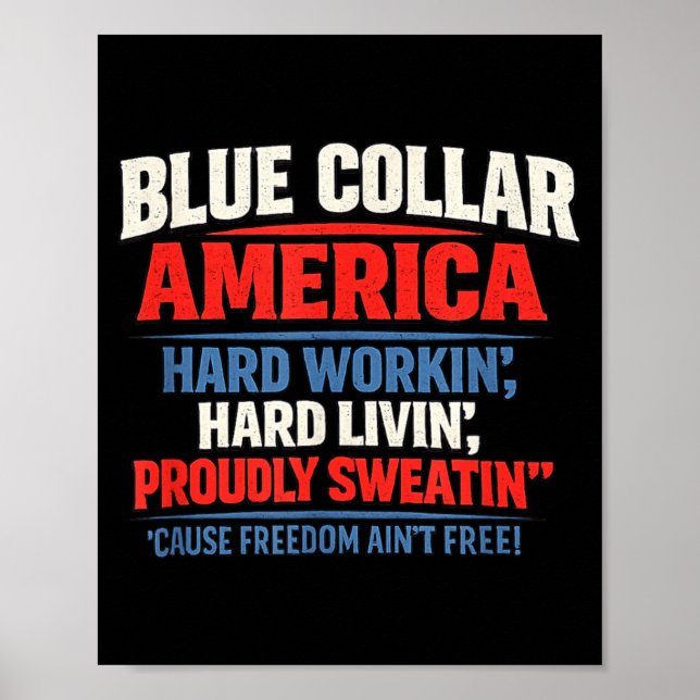 Poster Colar Azul América Bisonrel Voador Patriótico 4º (Frente)