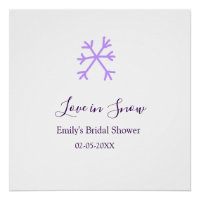 Colar de chuveiro de noiva Love in Snow roxas floc