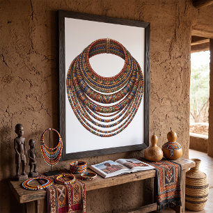 Poster Colar de Contas Africano Tribal