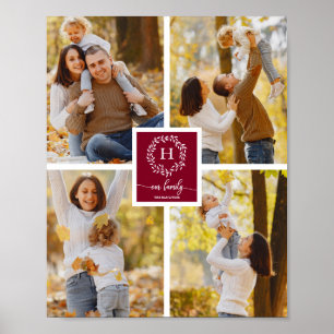 Poster Colar de Fotos Personalizado com Monograma da Famí