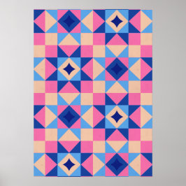 Poster Colcha de Bloco de Estrela Moderna