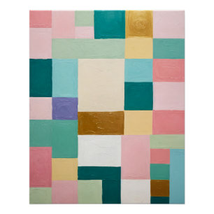 Pôster Colcha Geométrica Pastel