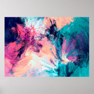 Poster Cold multicolor beautiful futuristic pattern. Abst