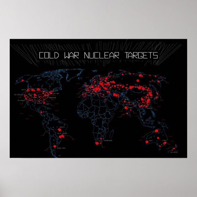 Poster Cold War Nuclear Targets Map (Frente)