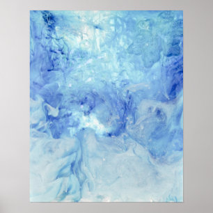Pôster Coleção "Blizzard" - abstrato azul e branco