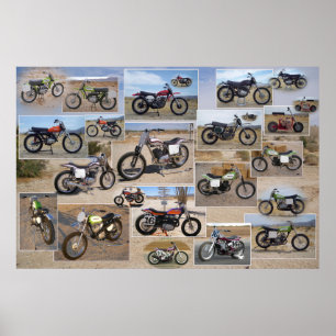 Poster Coleção da motocicleta do vintage, resíduo