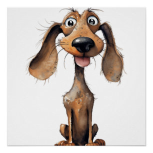 Pôster Coleção de Arte de Raças de Cachorro de Desenho An
