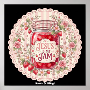 Poster Coleção de Arte Floral Vintage Strawberry Faith