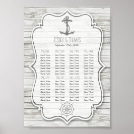 Poster Coleção de Casamento de Praia em Madeira Branca Ná