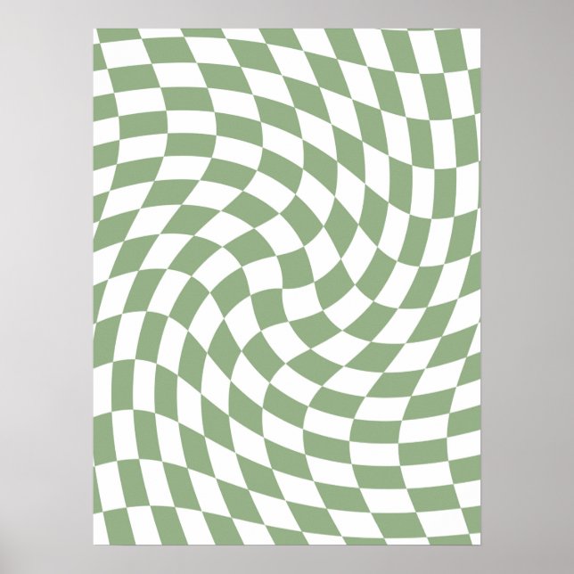 Poster Coleção de Casamento Sage Green Xadrez (Frente)