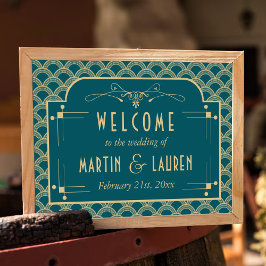 Poster Coleção de Casamentos Art Deco Gatsby, de 1920