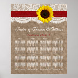 Poster Coleção de Casamentos Russos de Girassol - Vermelh
