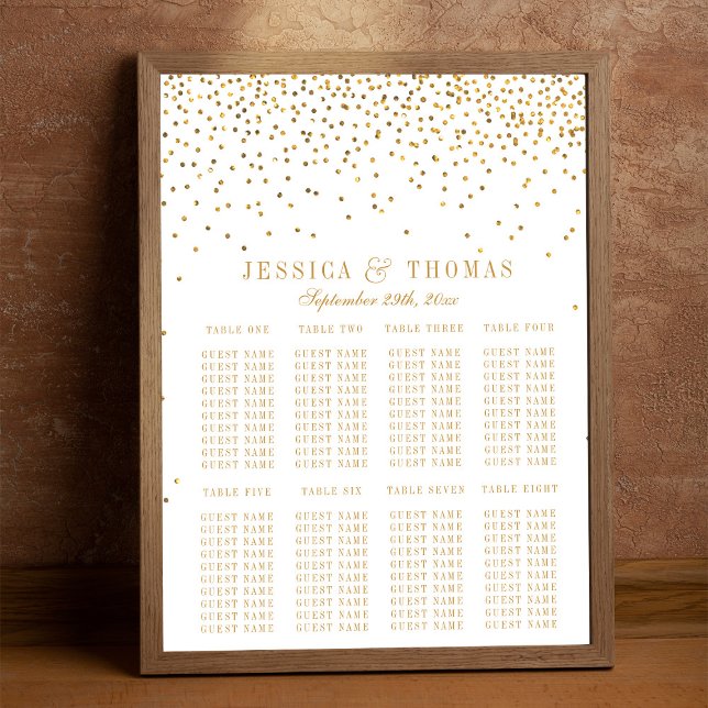 Poster Coleção de Casamentos Vintage Glam Dourado Confett (Criador carregado)