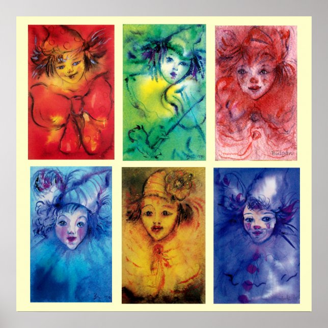 Poster COLEÇÃO DE CLOWNS/Bola de Masquearde Venetia (Frente)
