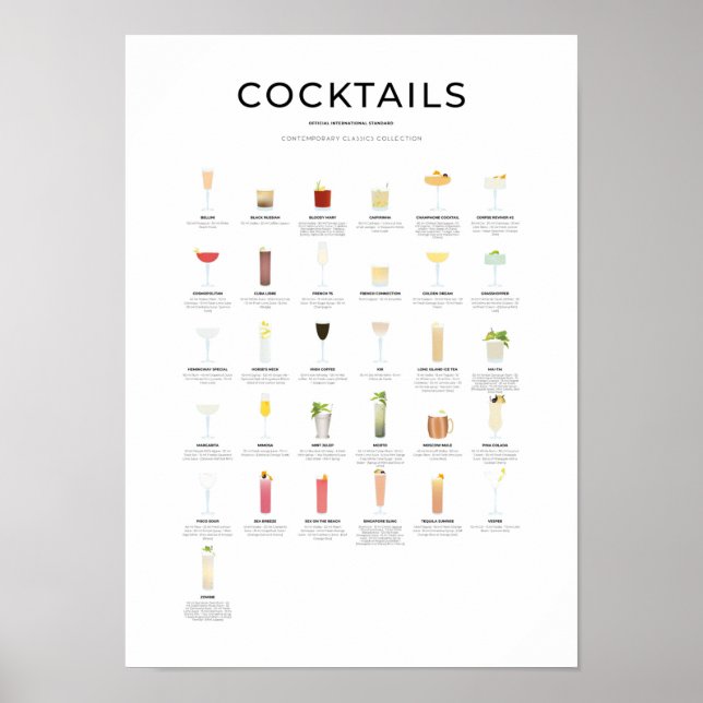 Poster Coleção de Cocktail Clássicos Contemporâneos (Frente)