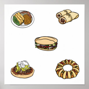 Poster coleção de comidas mexicana