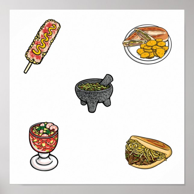 Poster coleção de comidas mexicana (Frente)