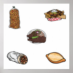 Poster coleção de comidas mexicana