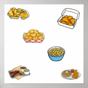 Poster Coleção de comidas rápidas