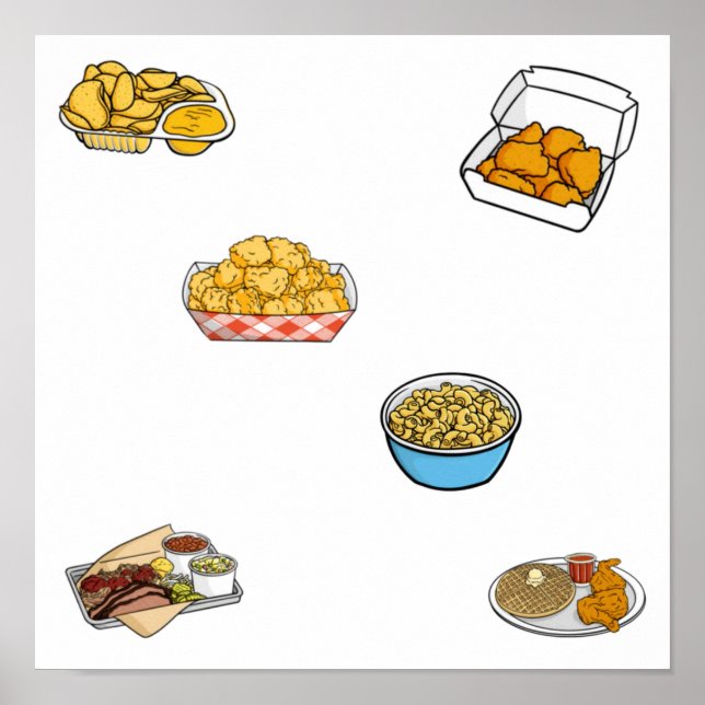 Poster Coleção de comidas rápidas (Frente)