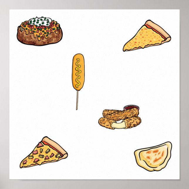 Poster Coleção de comidas rápidas (Frente)